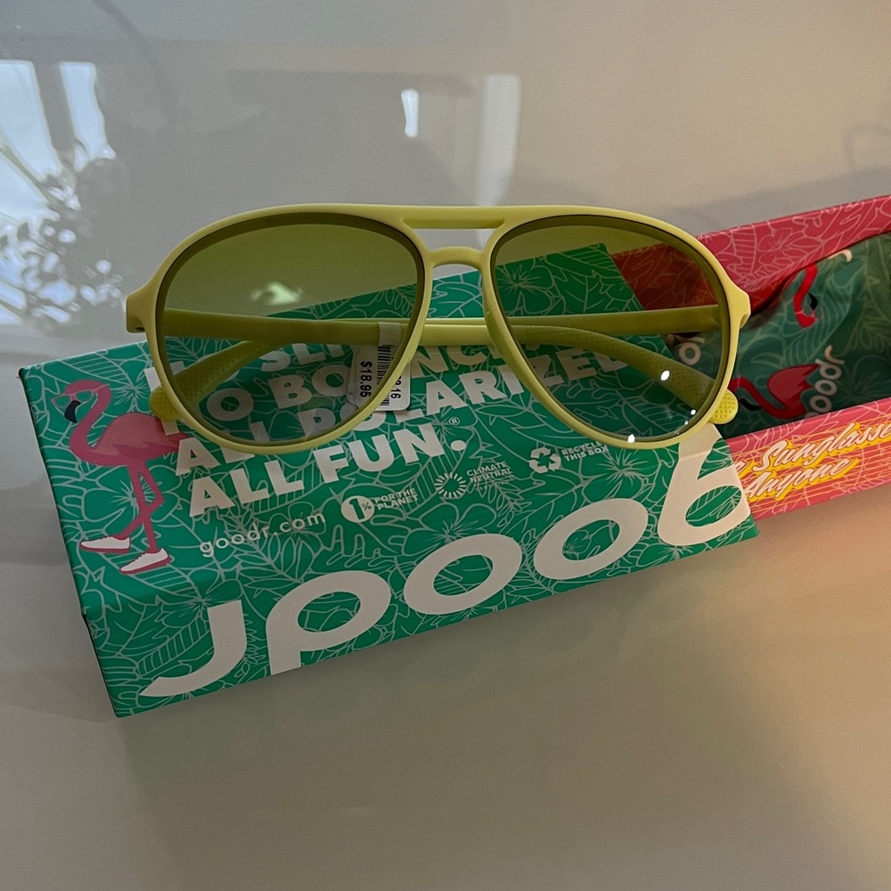 Goodr Women's Sunglasses - Lime Green Aviator Style